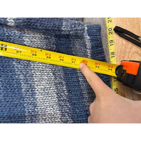 Lane Bryant Cardigan Womens 26/28 Plus Blue Premium Italian Yarn Wool Striped - Picture 3 of 6